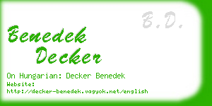 benedek decker business card